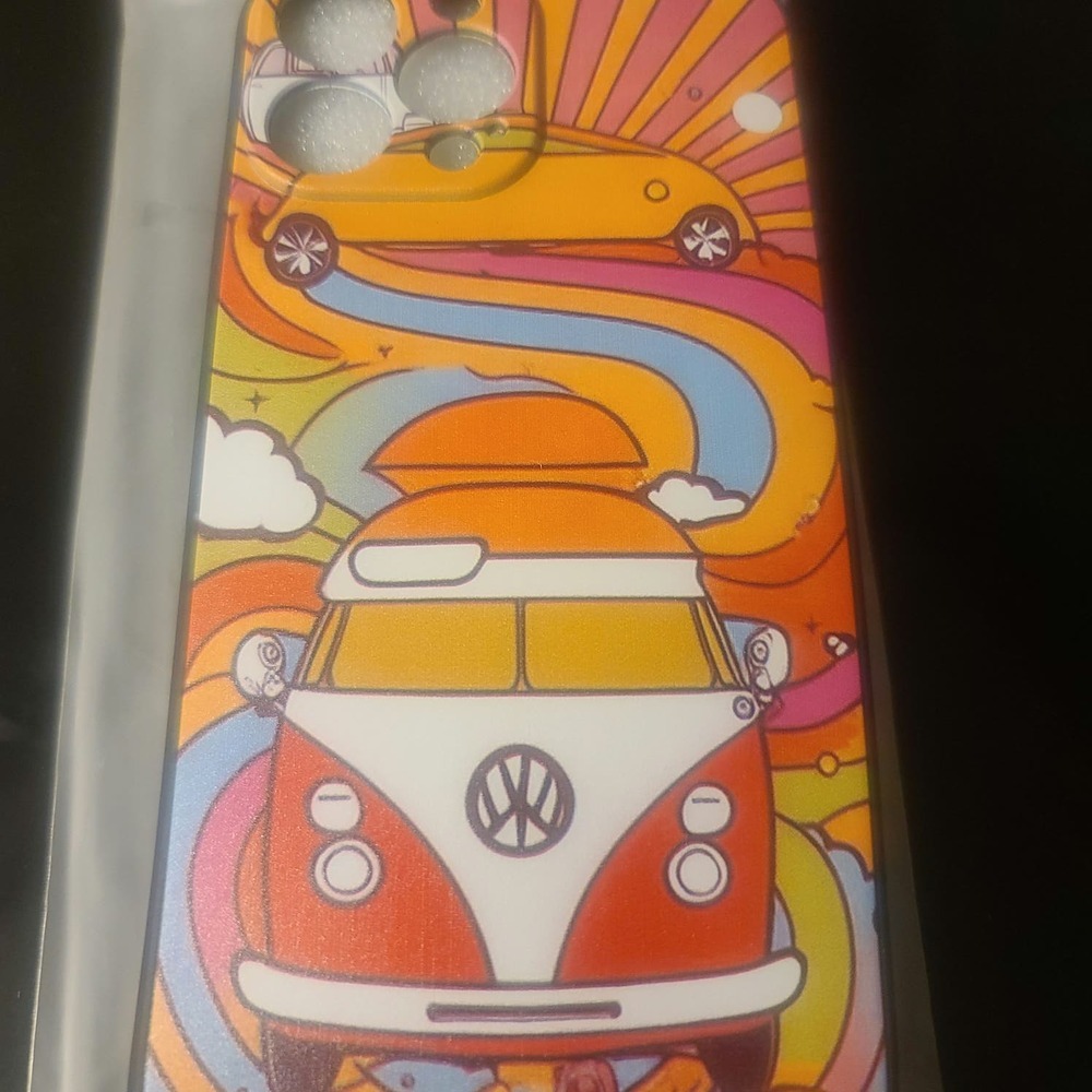 Retro 70s Flowers Rainbow Sunrays Phone Case Compatible with iPhone 13 Pro - Picture 4 of 5